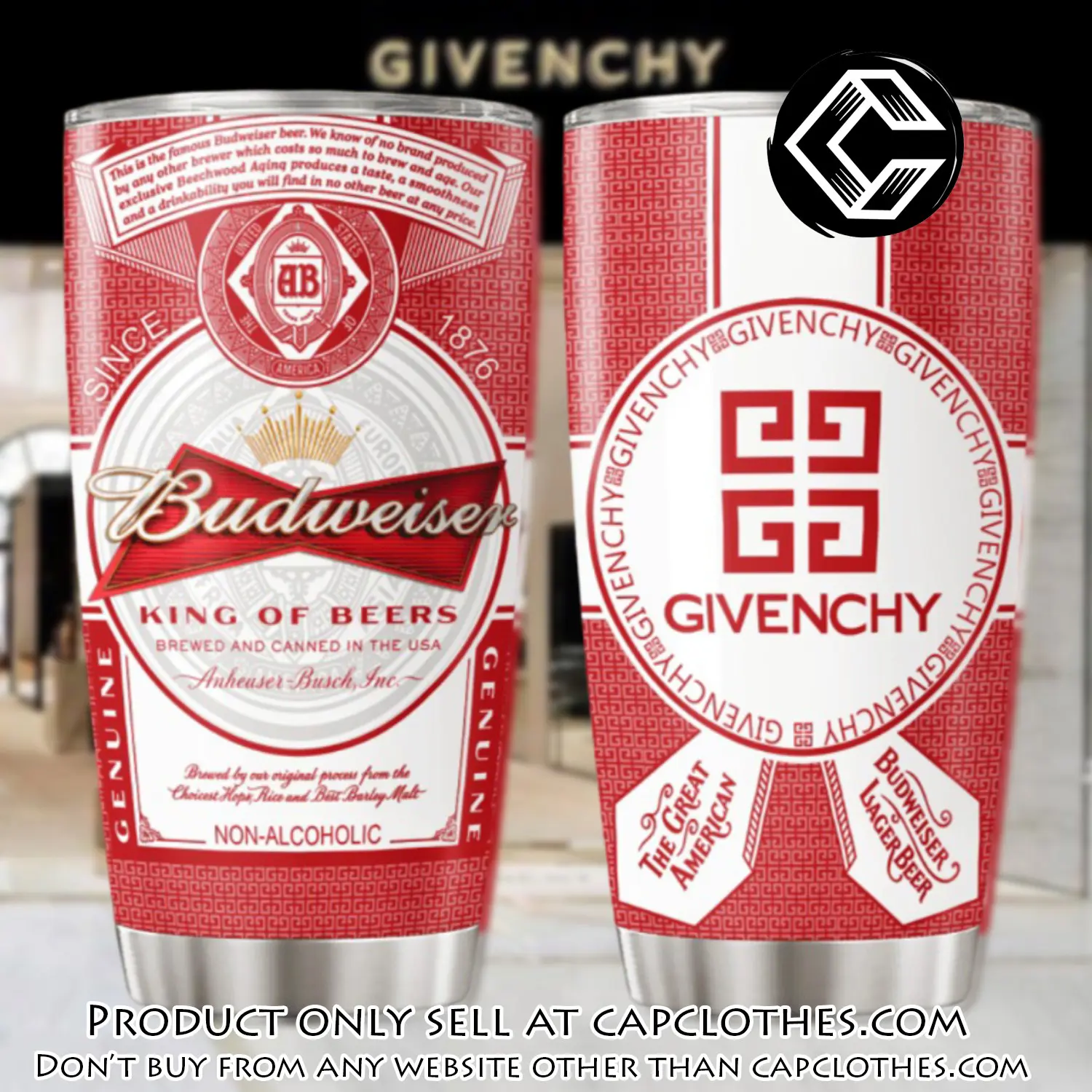 Givenchy budweiser stainless steel tumbler 20oz30oz cc5827827